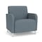 Lesro Siena Lounge Reception Wide Guest Chair, Brushed Steel, RF Serene Upholstery SN1201 - alternate 1